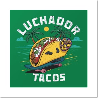 Luchador Tacos Posters and Art